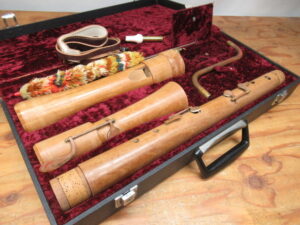 メーカー不明 バスリコーダー 木管楽器 木製リコーダー 現状品 ケース付