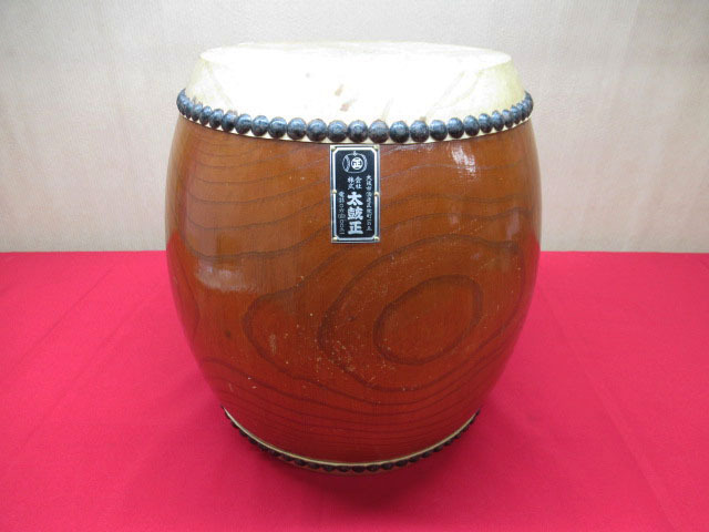 長胴太鼓 打面約25cm 高さ約35.5cm 打楽器 Thumbnail