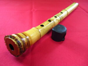 尺八 琴古流 在銘 容山 銀三線籐巻き 中継ぎ 全長約45cm