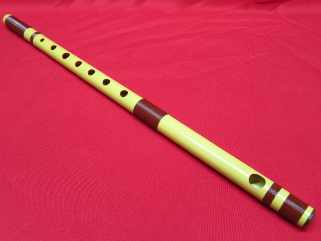 横笛 樹脂製 七穴 全長約49cm 重量約79g お囃子 日本伝統和楽器 Thumbnail