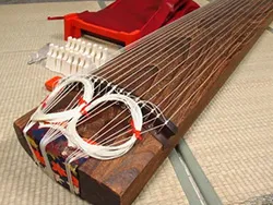 17弦 すだれ彫り くり甲 高級琴爪