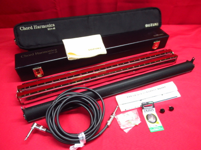 動作未確認 現状品 SUZUKI スズキ SCH-48 コードハーモニカ ケース付属 HMC-2 ハーモニカ用マイク 付き 管楽器 Thumbnail